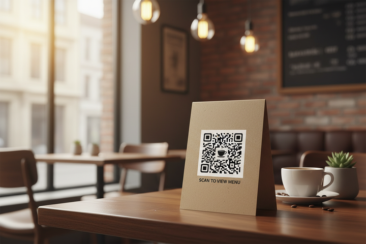QR Code Sticker im Restaurant